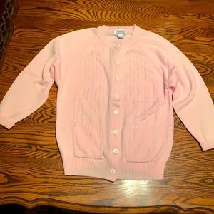 Stepping Stones light pink cardigan sweater.